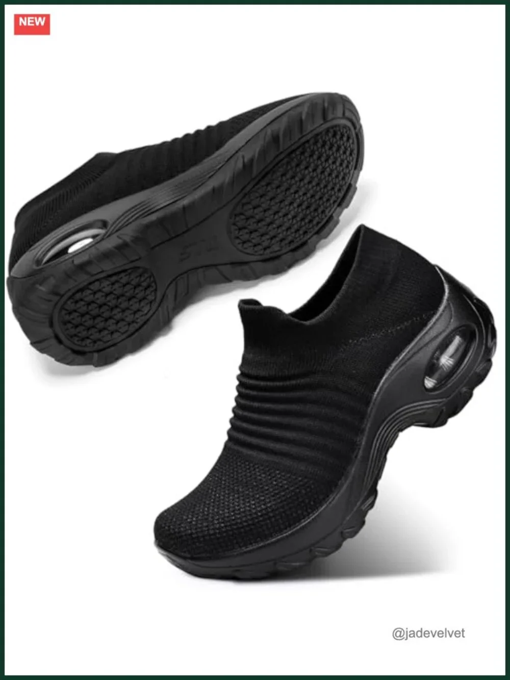 Women's Slip-On Walking Shoes Breathable Knit Work Sneakers